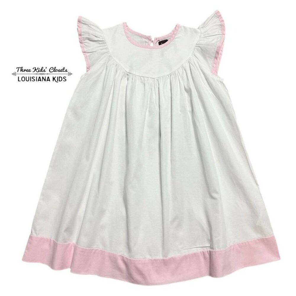 Lil Cactus 4T White & Pink Bishop Dress